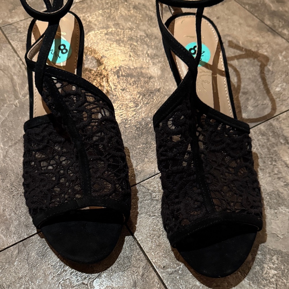 Nanette Lepore Black Lace Sandals